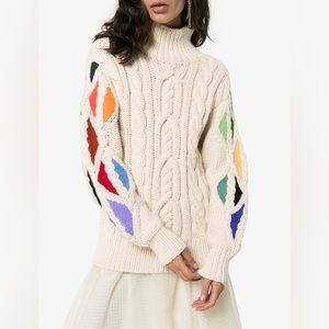 Rosie Assoulin Pain In The Glass Cable-Knit Alpaca Sweater